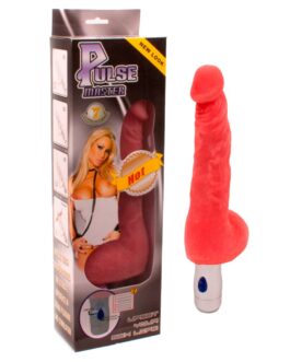 VIBRADOR PULSE MASTER REALISTA COM LUZ VERMELHO