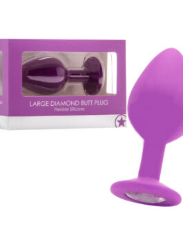 PLUG ANAL DIAMOND BUTT PLUG GRANDE ROXO