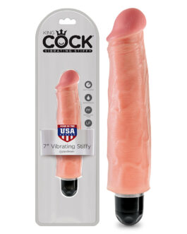 VIBRADOR REALÍSTICO KING COCK VIBRATING STIFFY 7” BRANCO