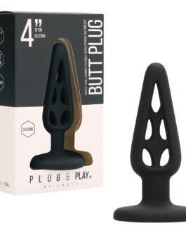 PLUG ANAL EM SILICONE PLUG & PLAY 4? PRETO