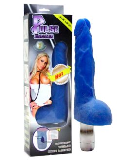 VIBRADOR PULSE MASTER COM LUZ REALISTA AZUL