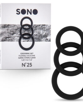 CONJUNTO DE ANÉIS PARA O PÉNIS SONO Nº25 COCKRING SET PRETO