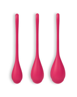 CONJUNTO DE 3 BOLAS KEGEL YONI POWER 1 SATISFYER VERMELHAS