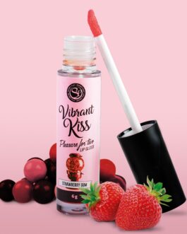 LIP GLOSS DE PASTILHA DE MORANGO VIBRANT KISS 6GR