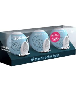 PACK DE 3 MASTURBADOR MASTURBATOR EGG SAVAGE SATISFYER