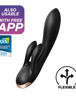 VIBRADOR DOUBLE FLEX COM APP SATISFYER PRETO