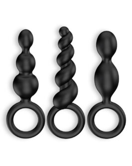 CONJUNTO DE 3 PLUGS ANAIS BOOTY CALL SATISFYER PRETOS