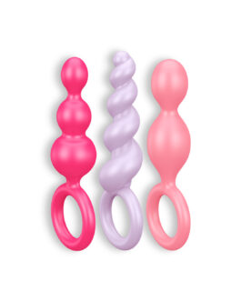 CONJUNTO DE 3 PLUGS ANAIS BOOTY CALL SATISFYER COLORIDOS