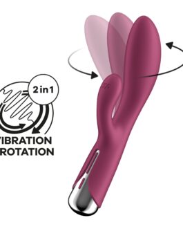 VIBRADOR SPINNING RABBIT 1 VERMELHO SATISFYER