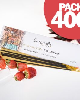 PACK DE 400 INCENSOS COM FEROMONAS AROMA JARDIM PROIBIDO TENTACIÓN PLAY SEX