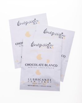 20 MONODOSES DE LUBRIFICANTE COM SABOR A CHOCOLATE BRANCO 5ML TENTACIÓN PLAY SEX