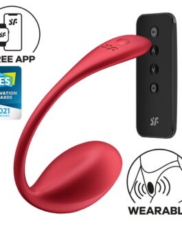 OVO VIBRATÓRIO COM APLICAÇÃO SHINY PETAL CONNECT APP VERMELHO SATISFYER