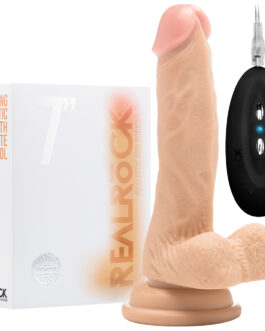 VIBRADOR REALÍSTICO COM TESTÍCULOS REALROCK 7? BRANCO