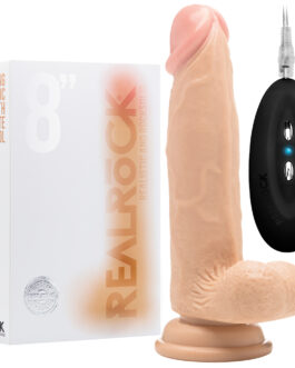 VIBRADOR REALÍSTICO COM TESTÍCULOS REALROCK 8? BRANCO