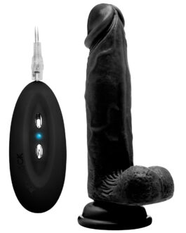 VIBRADOR REALÍSTICO COM TESTÍCULOS REALROCK 8? PRETO