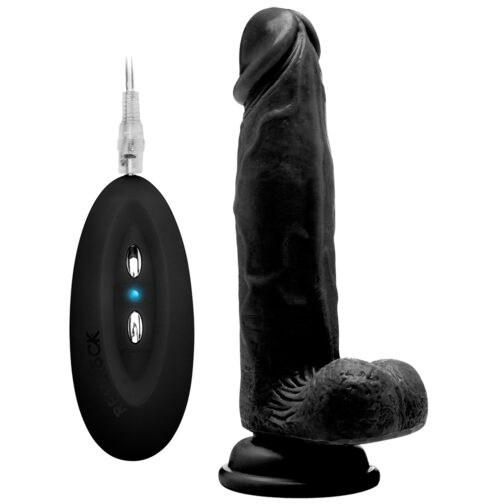 VIBRADOR REALÍSTICO COM TESTÍCULOS REALROCK 8? PRETO