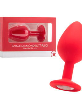 PLUG ANAL DIAMOND BUTT PLUG GRANDE VERMELHO