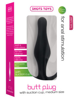 PLUG ANAL BUTT PLUG COM PEGA PRETO MÉDIO