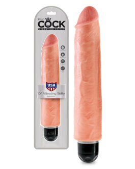 VIBRADOR REALÍSTICO KING COCK VIBRATING STIFFY 10? BRANCO