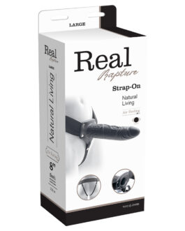 STRAP-ON OCO COM VIBRAÇÃO REAL RAPTURE AIR FEELING 8 PRETO