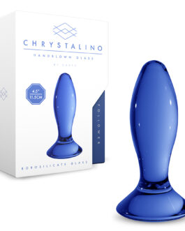 PLUG EM VIDRO FOLLOWER CHRYSTALINO AZUL