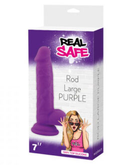 DILDO EM SILICONE REAL SAFE ROD LARGE ROXO