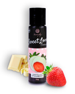 GEL LUBRIFICANTE COM SABOR A MORANGO E CHOCOLATE BRANCO SWEET LOVE SECRET PLAY 60ML