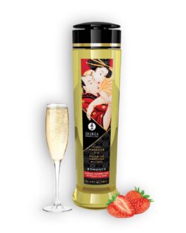 ÓLEO DE MASSAGEM SHUNGA ROMANCE MORANGO CHAMPANHE 240ML