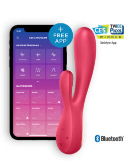 VIBRADOR MONO FLEX COM APP E BLUETOOTH SATISFYER VERMELHO