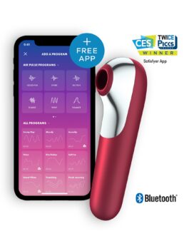 VIBRADOR DUAL LOVE COM APP SATISFYER VERMELHO