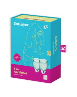 CONJUNTO DE 2 COPOS MENSTRUAIS FEEL CONFIDENT SATISFYER VERDE ESCURO