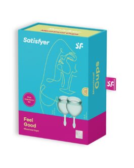 CONJUNTO DE 2 COPOS MENSTRUAIS FEEL GOOD SATISFYER VERDE CLARO