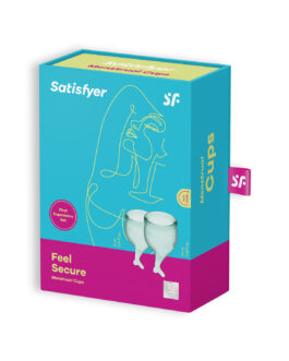 CONJUNTO DE 2 COPOS MENSTRUAIS FEEL SECURE SATISFYER VERDE ESCURO