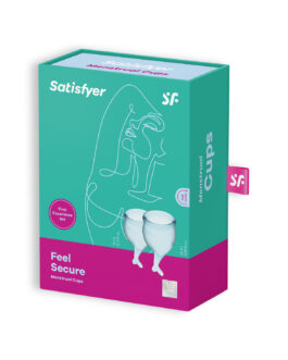 CONJUNTO DE 2 COPOS MENSTRUAIS FEEL SECURE SATISFYER AZUL CLARO