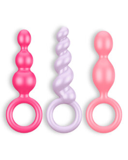 CONJUNTO DE 3 PLUGS ANAIS BOOTY CALL SATISFYER COLORIDOS