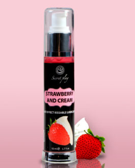 LUBRIFICANTE DE EFEITO CALOR COM SABOR A MORANGO COM NATAS 50 ML SECRET PLAY