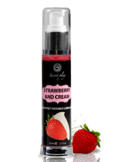 LUBRIFICANTE DE EFEITO CALOR COM SABOR A MORANGO COM NATAS 50 ML SECRET PLAY