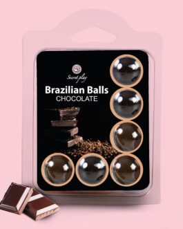 BOLAS LUBRIFICANTES BEIJÁVEIS BRAZILIAN BALLS SABOR A CHOCOLATE 6 x 4GR