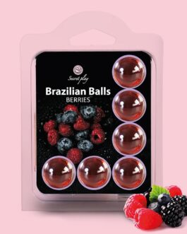 BOLAS LUBRIFICANTES BEIJÁVEIS BRAZILIAN BALLS SABOR A FRUTOS DO BOSQUE 6 x 4GR