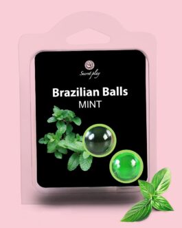 BOLAS LUBRIFICANTES BEIJÁVEIS BRAZILIAN BALLS SABOR A MENTA 2 x 4GR