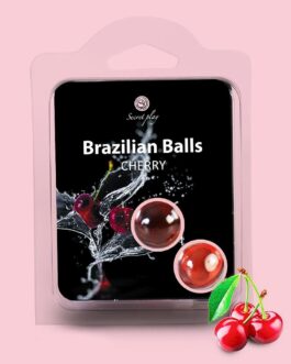 BOLAS LUBRIFICANTES BEIJÁVEIS BRAZILIAN BALLS SABOR A CEREJA 2 x 4GR