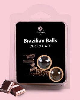 BOLAS LUBRIFICANTES BEIJÁVEIS BRAZILIAN BALLS SABOR A CHOCOLATE 2 x 4GR