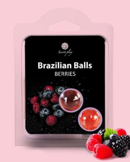 BOLAS LUBRIFICANTES BEIJÁVEIS BRAZILIAN BALLS SABOR A FRUTOS DO BOSQUE 2 x 4GR