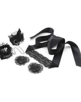 CONJUNTO DE RENDA PRETA LACE ME UP CRUSHIOUS