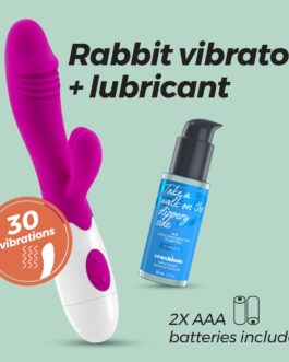 VIBRADOR COM ESTIMULADOR DE CLITÓRIS LOLLIPOP E LUBRIFICANTE À BASE DE ÁGUA INCLUÍDO CRUSHIOUS