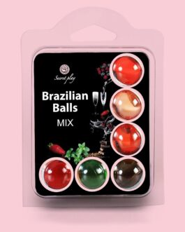 BOLAS LUBRIFICANTES BEIJÁVEIS BRAZILIAN BALLS MULTISABORES 6 x 4GR