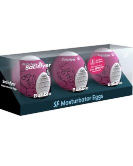 PACK DE 3 MASTURBADOR MASTURBATOR EGG BUBBLE SATISFYER