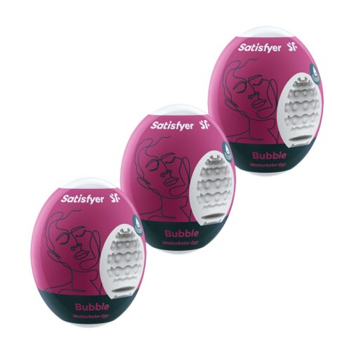 PACK DE 3 MASTURBADOR MASTURBATOR EGG BUBBLE SATISFYER - Image 2