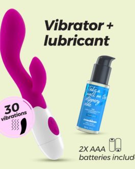 VIBRADOR COM ESTIMULADOR DE CLITÓRIS CHERIE E LUBRIFICANTE À BASE DE ÁGUA INCLUÍDO CRUSHIOUS