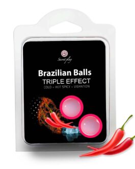 BOLAS LUBRIFICANTES BRAZILIAN BALLS EFEITO TRIPLO 2 X 4GR